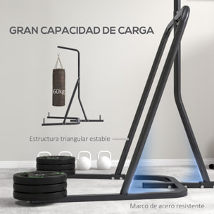 Soporte de Saco de Boxeo de Pie Soporte para Bolsas de Boxeo con Marco de Acero Carga de 60 kg para Bolas de Velocidad Entrenamiento en Gimnasio Hogar Negro