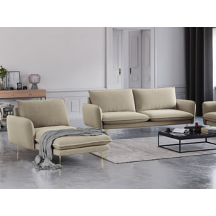 Méridienne gauche "Vienna" en tissu structurel beige