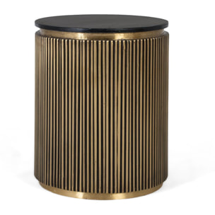 Table d'appoint en bois de manguier 50 cm style classique moderne
