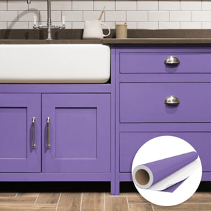 Rouleau adhésif décoratif Vinyle au Mètre - Lavande - Sticker Lavable Imperméable Mur Cuisine Meubles