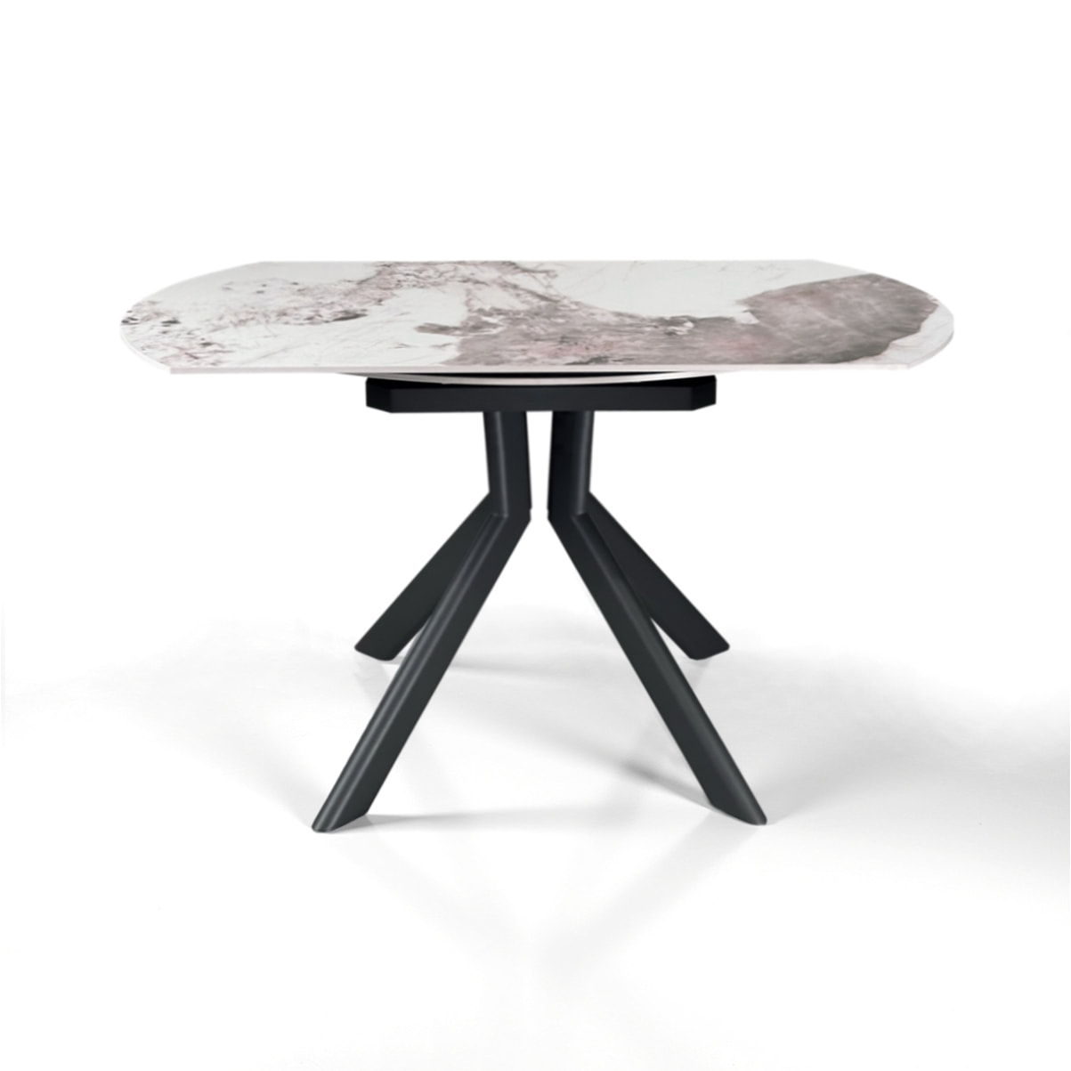 Table à manger extensible Tomasucci TAAK, en céramique, marbre onyx, gris Ø 135 135 x 85 cm
