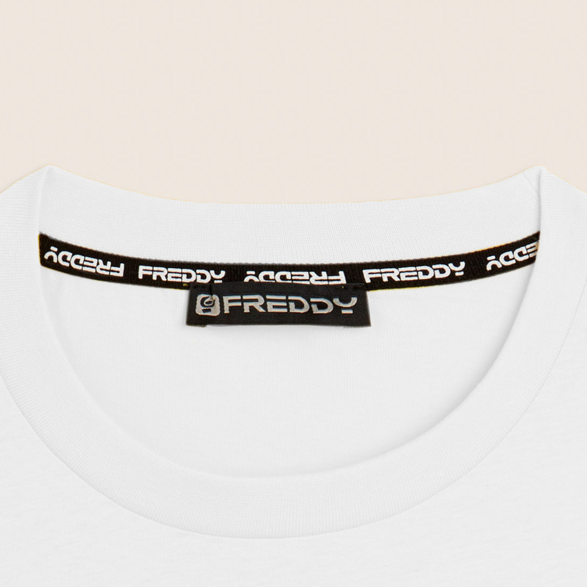 T-shirt in jersey con stampa logo tono su tono