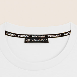 T-shirt in jersey con stampa logo tono su tono