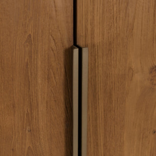 SIXTINE - Buffet 2 portes 1 étagère ouverte 90x155cm en bois de teck recyclé