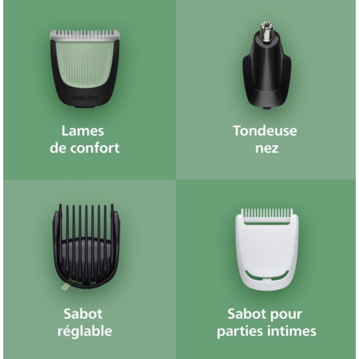 Tondeuse multi usages PHILIPS MG3945/15 Series 3000, 10 hauteurs de coupe, précision 1 mm, autonomie 90 mn