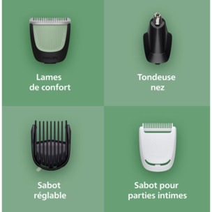 Tondeuse multi usages PHILIPS MG3945/15 Series 3000, 10 hauteurs de coupe, précision 1 mm, autonomie 90 mn