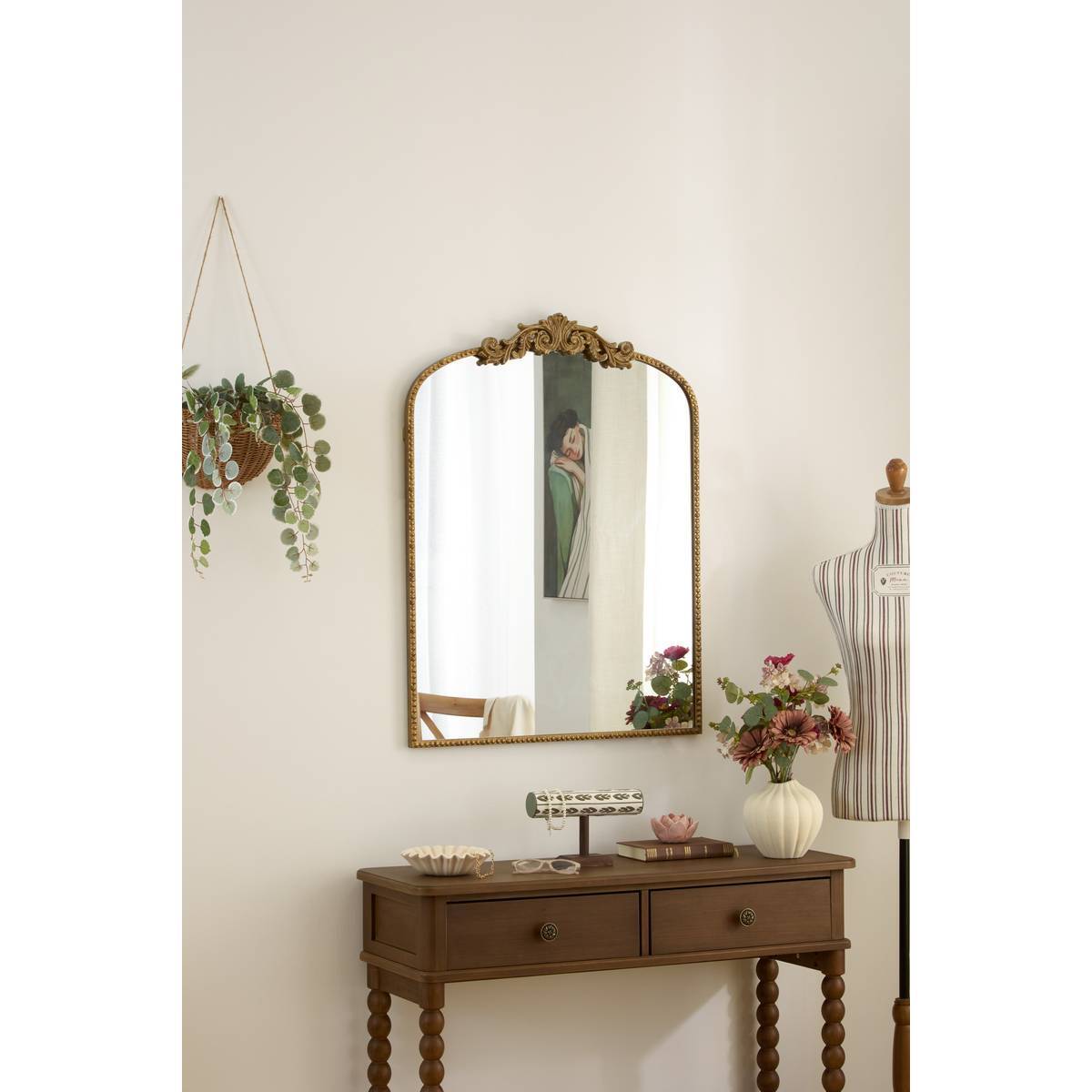 Miroir Mary arche 68x90cm doré