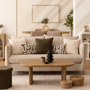 Coussin bouclette Soana vert kaki 45x45cm