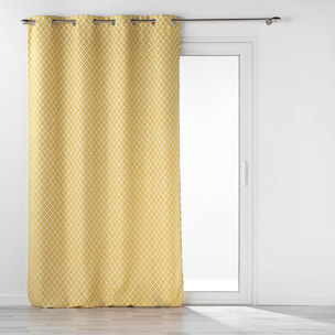 Rideau Jacquard motif losange - Jaune