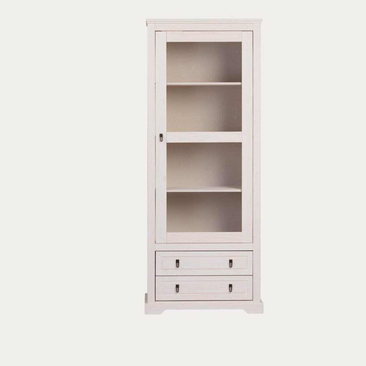 Vitrine Tarifa -bois massif d'araucaria-couleur baishi 70 x 180 x 40 cm