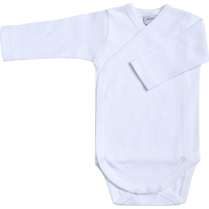 Body cruzado bebé manga larga topos