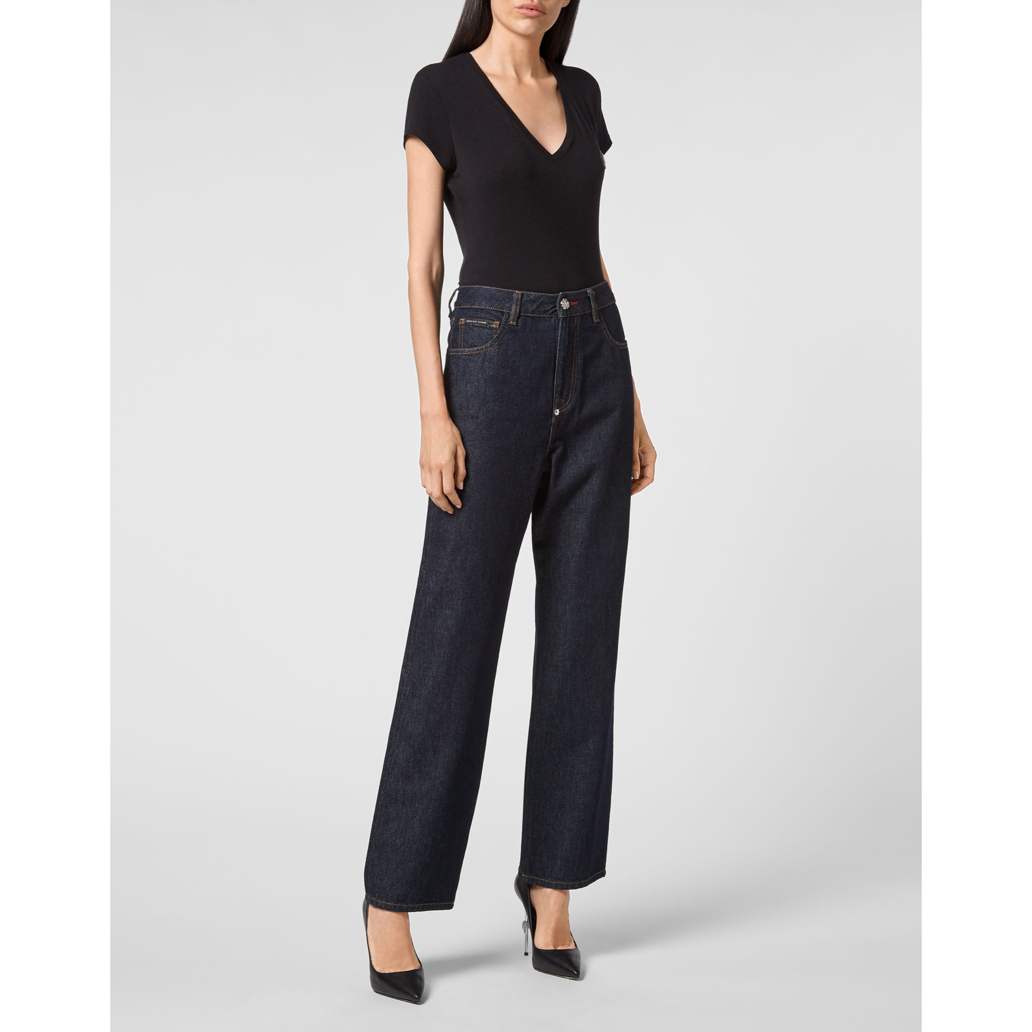 PHILIPP PLEIN Denim Trousers Loose Fit ICONIC PLEIN