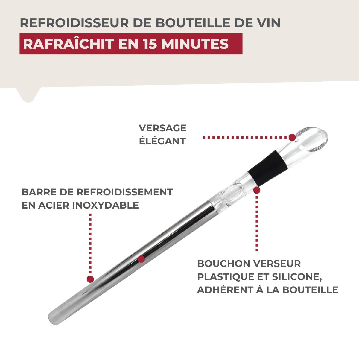 Rafraîchisseur de bouteille de vin Fackelmann Bar Concept