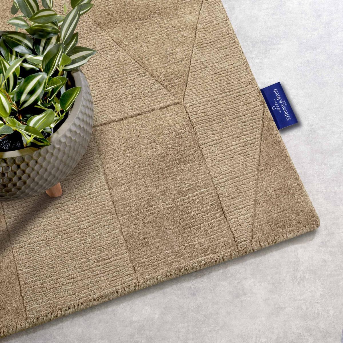 Tapis salon géométrique, relief tissé à la main, design authentique