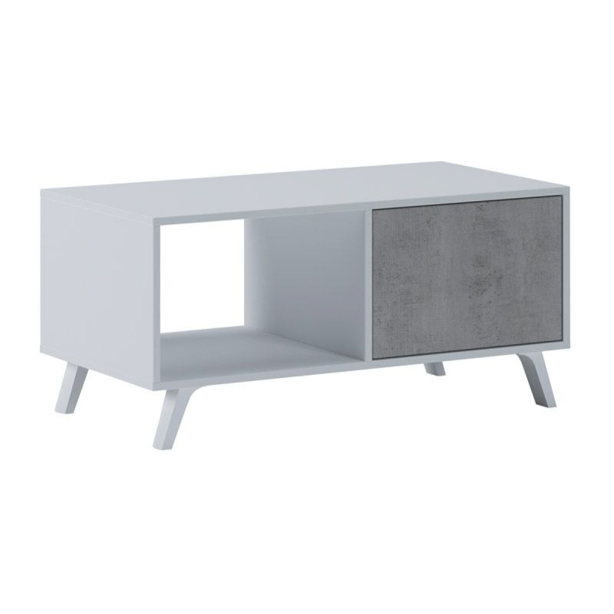 Mesa de centro Wind Blanco mate - Gris cemento