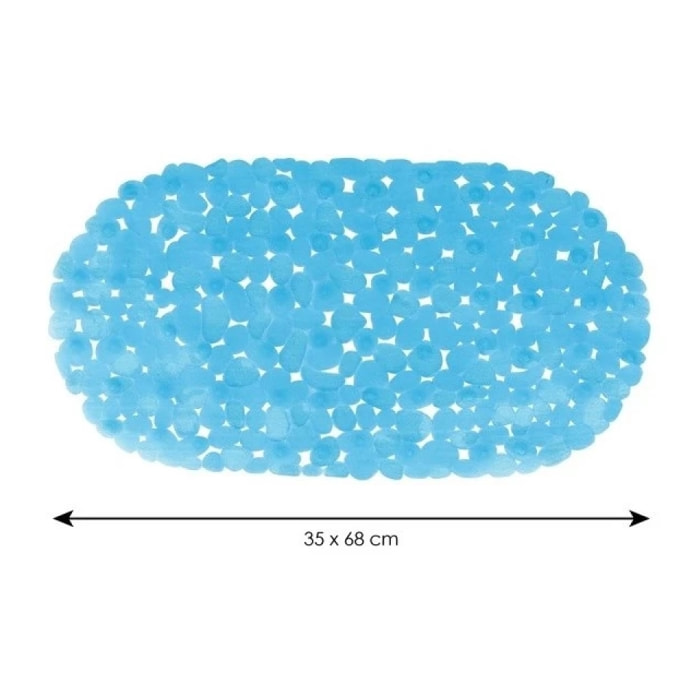 Tapis fond de Baignoire PVC GALETS Bleu Transparent MSV