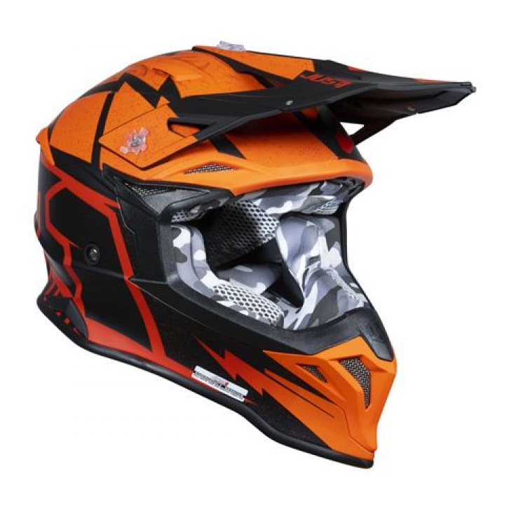 CASCO JUST1 J39 POSEIDON ORANGE - BLACK - RED