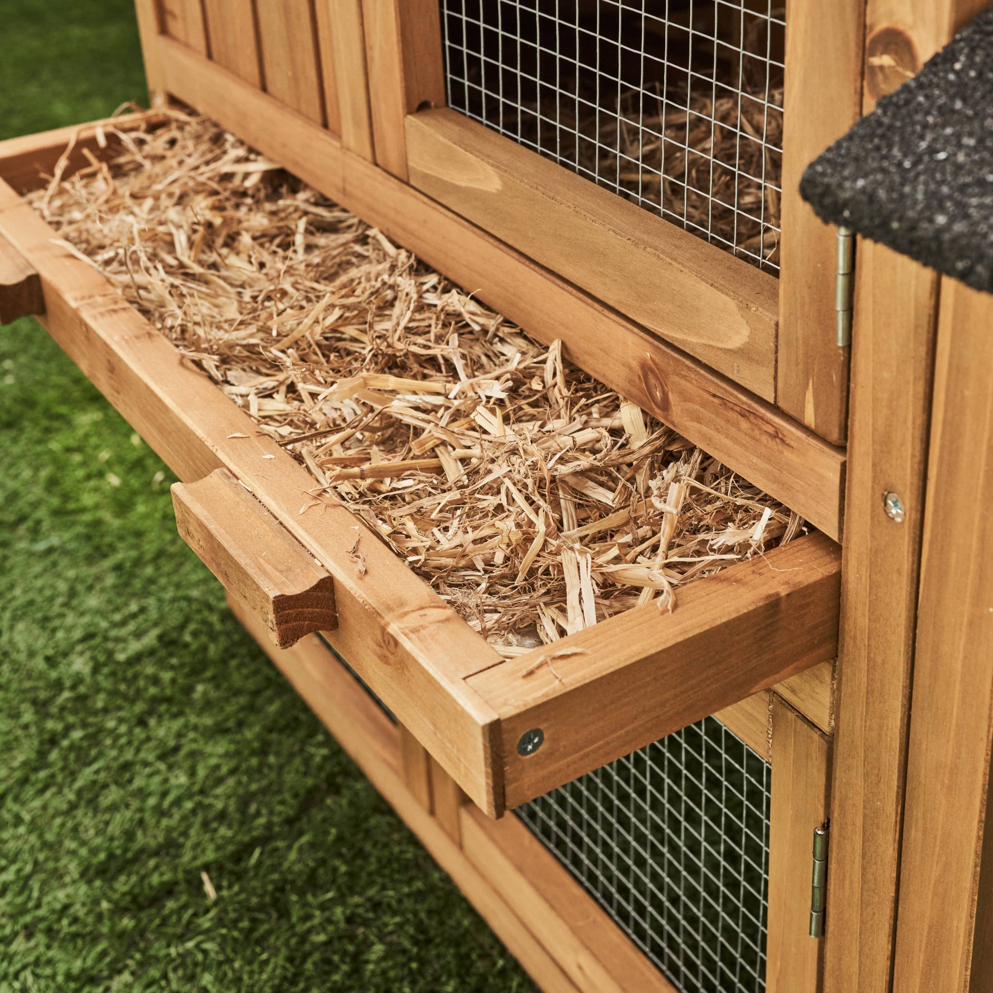 Clapier en bois Hotot pour lapin et autres rongeurs. 4 lapins. cage à lapin avec enclos. espace intérieur et extérieur. poulailler