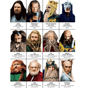 Affiche - The Lord of the rings and The Hobbit Characters - Olivier Bourdereau
