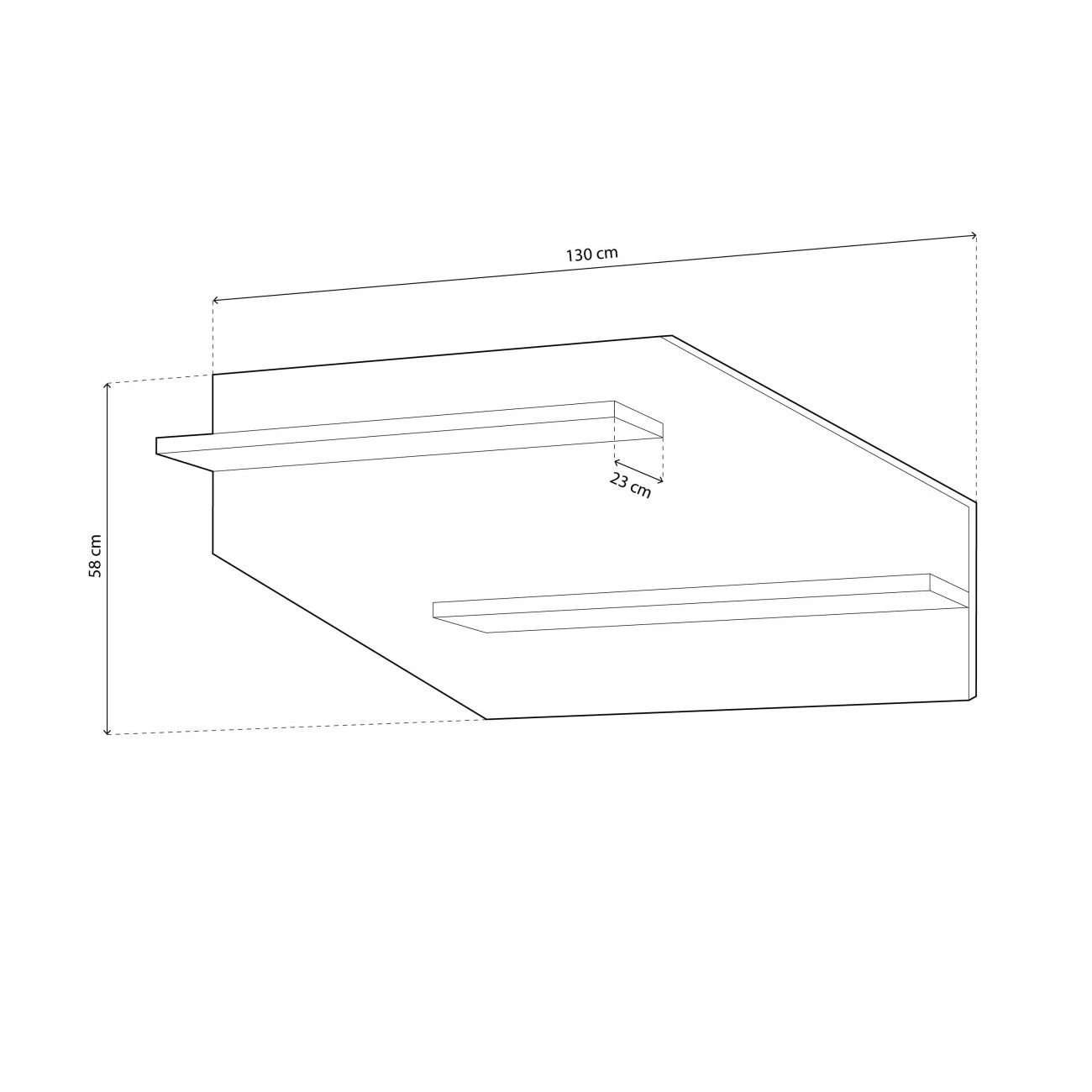 Respaldo Nuka 2 estantes Cambria
