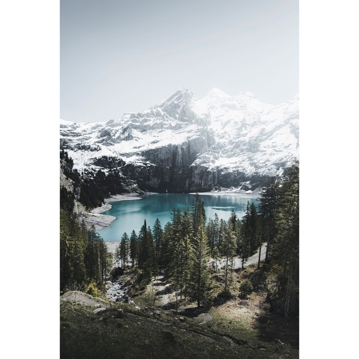 Tableau lac de ontagne au sommet Tableau alu Dibond