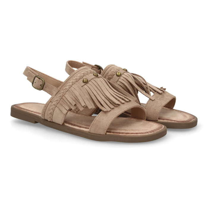 Sandalia boho mujer cómoda verano con flecos