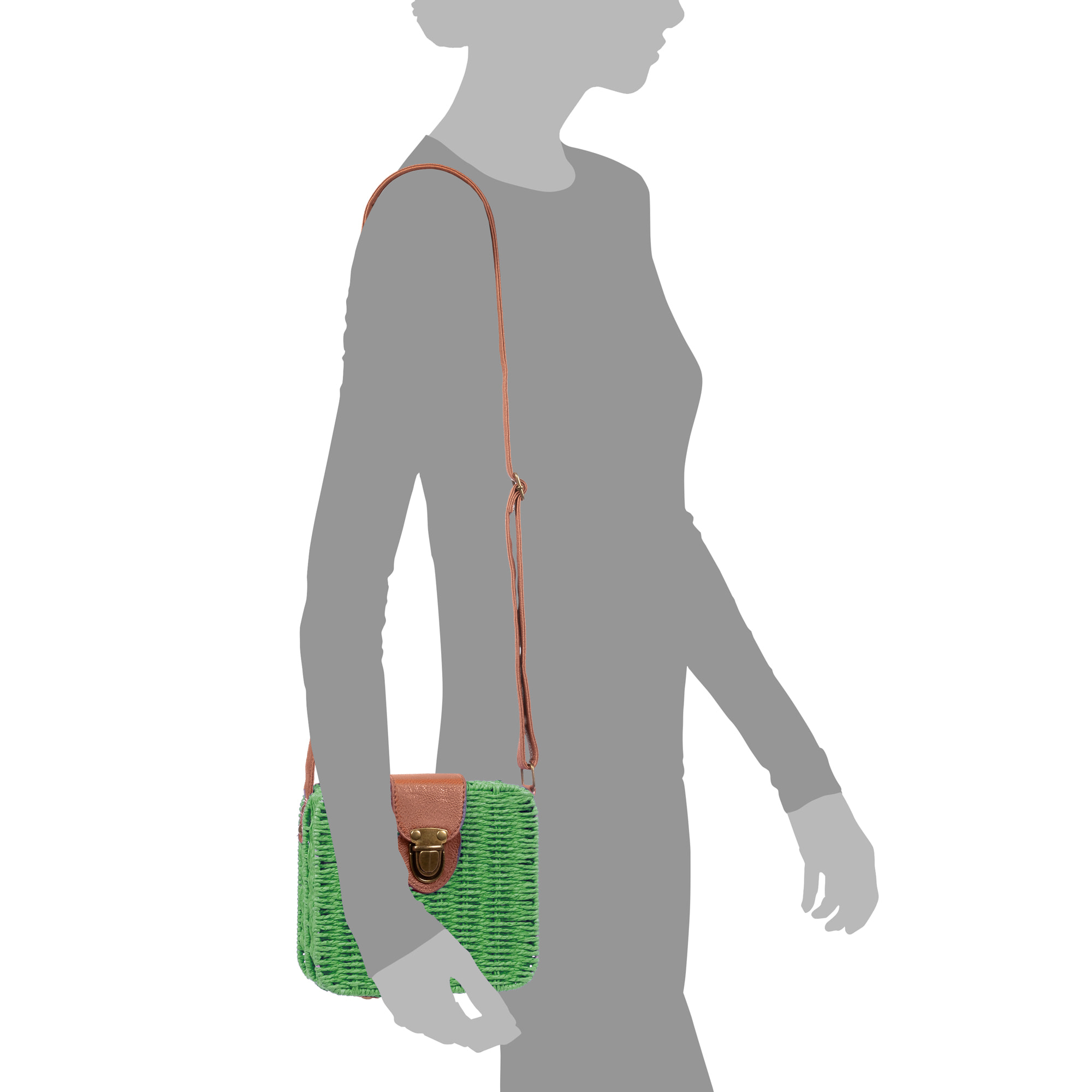 Empoli Bolso bandolera Mujer. Tejido Paja Piel Sintética PU