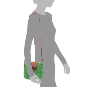 Empoli Bolso bandolera Mujer. Tejido Paja Piel Sintética PU