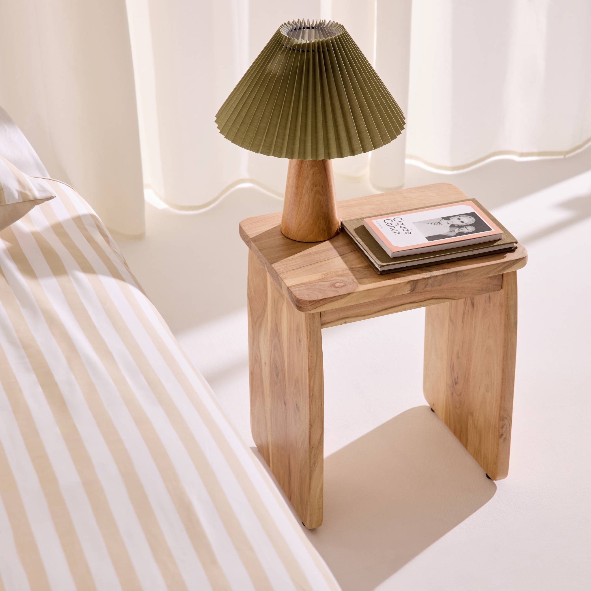 Table de chevet, table d'appoint exotique bois d'acacia (lot de 2) ASHA