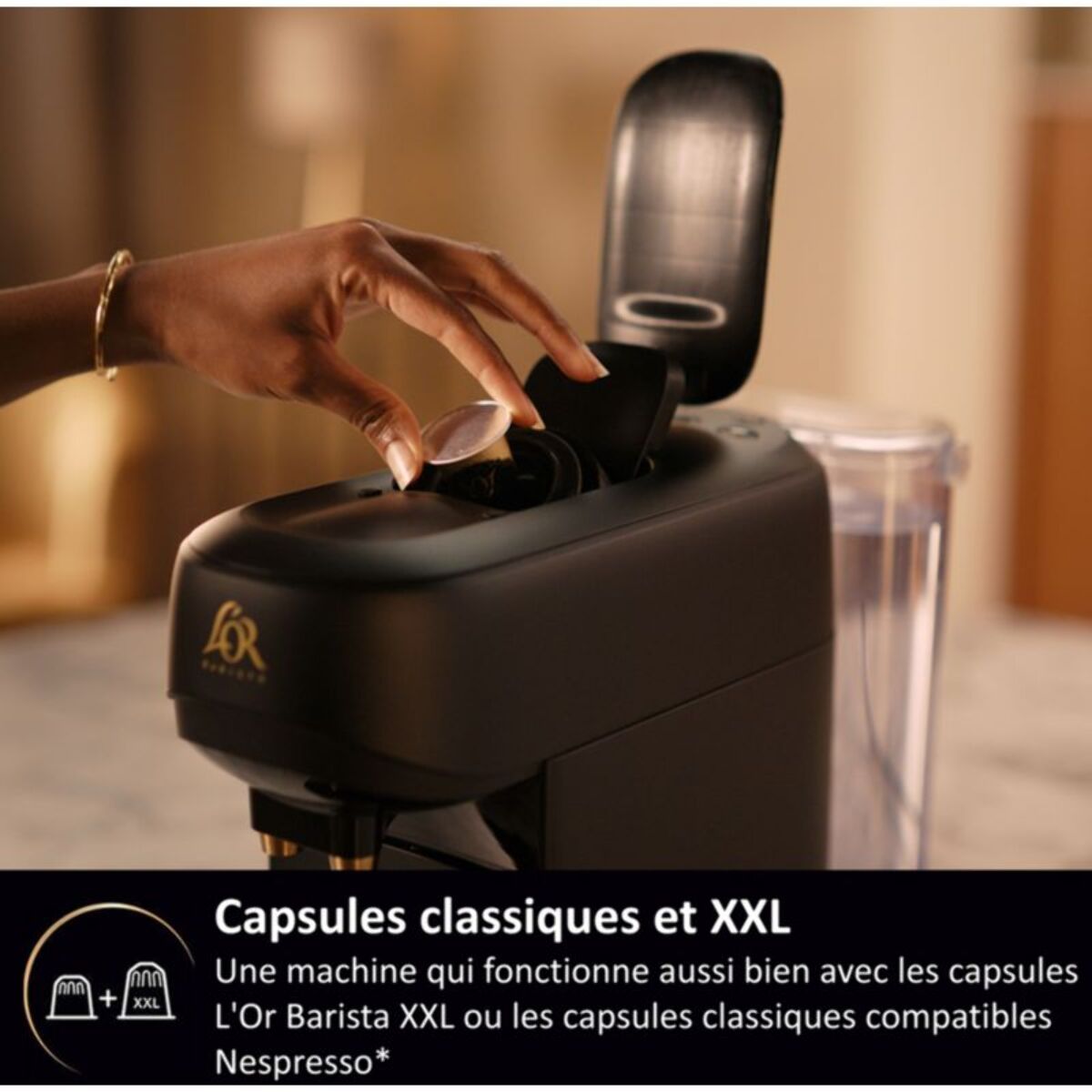 Cafetière à dosette PHILIPS LM9512/60 L'Or Barista Absolu Noire - Cafés chauds ou glacés