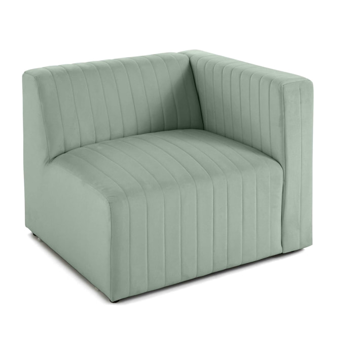 Nova - module d'assise droit - en velours - Bleu