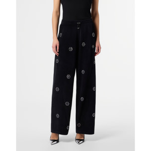PHILIPP PLEIN Chenille Skater Fit Tracksuit Pants Monogram Strass