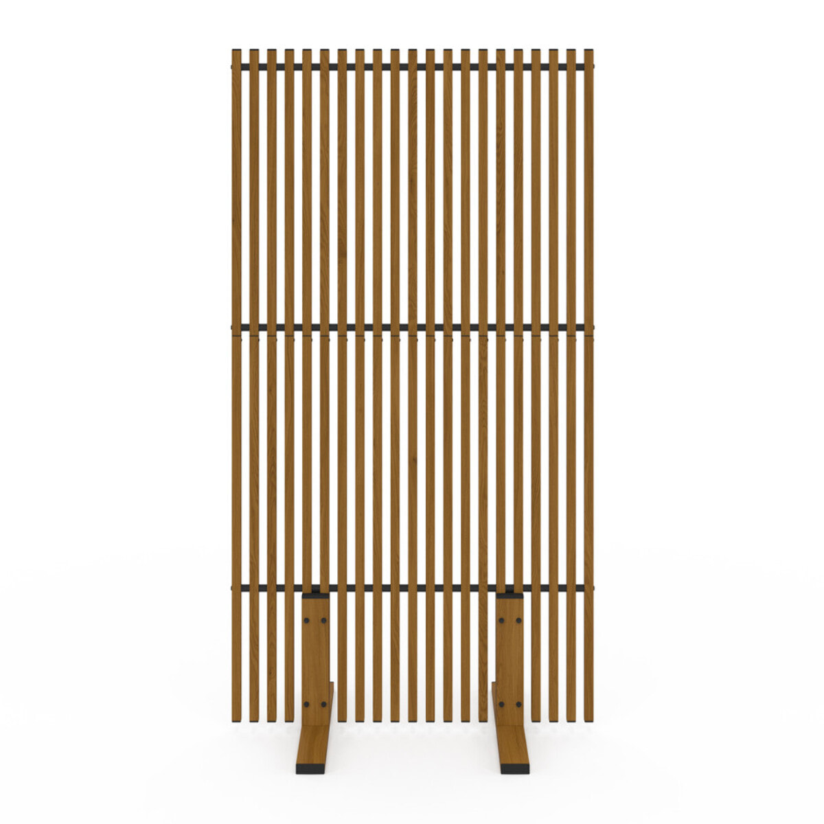 Paravent extérieur ajouré en métal effet bois 150x80cm