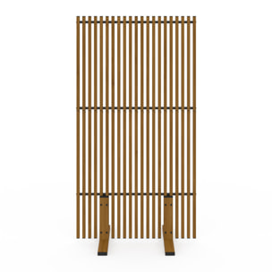 Paravent extérieur ajouré en métal effet bois 150x80cm