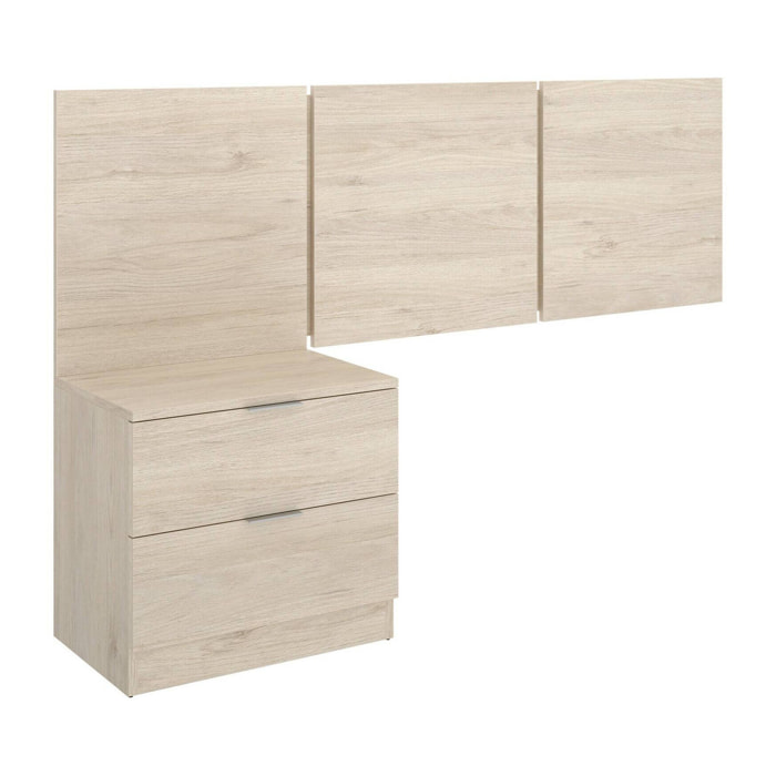 Testiera letto Chanhom, Spalliera, Testata per camera da letto, Poggiatesta, 157x34 h96 cm, Rovere