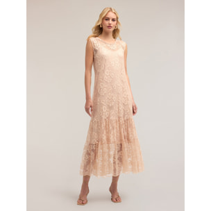 Motivi - Vestido largo de encaje con forro - Rosa cipria