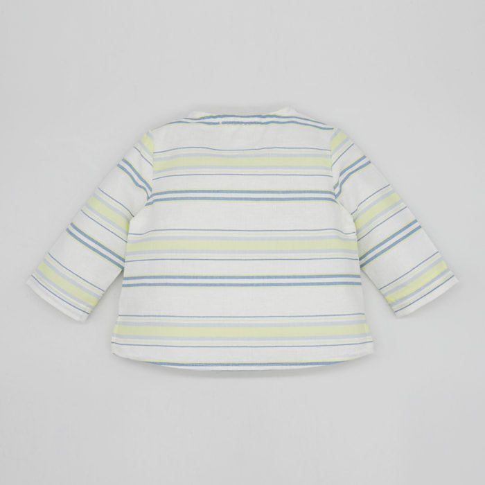 CAMISA RAYAS ANCHAS AZUL Y AMARILLO