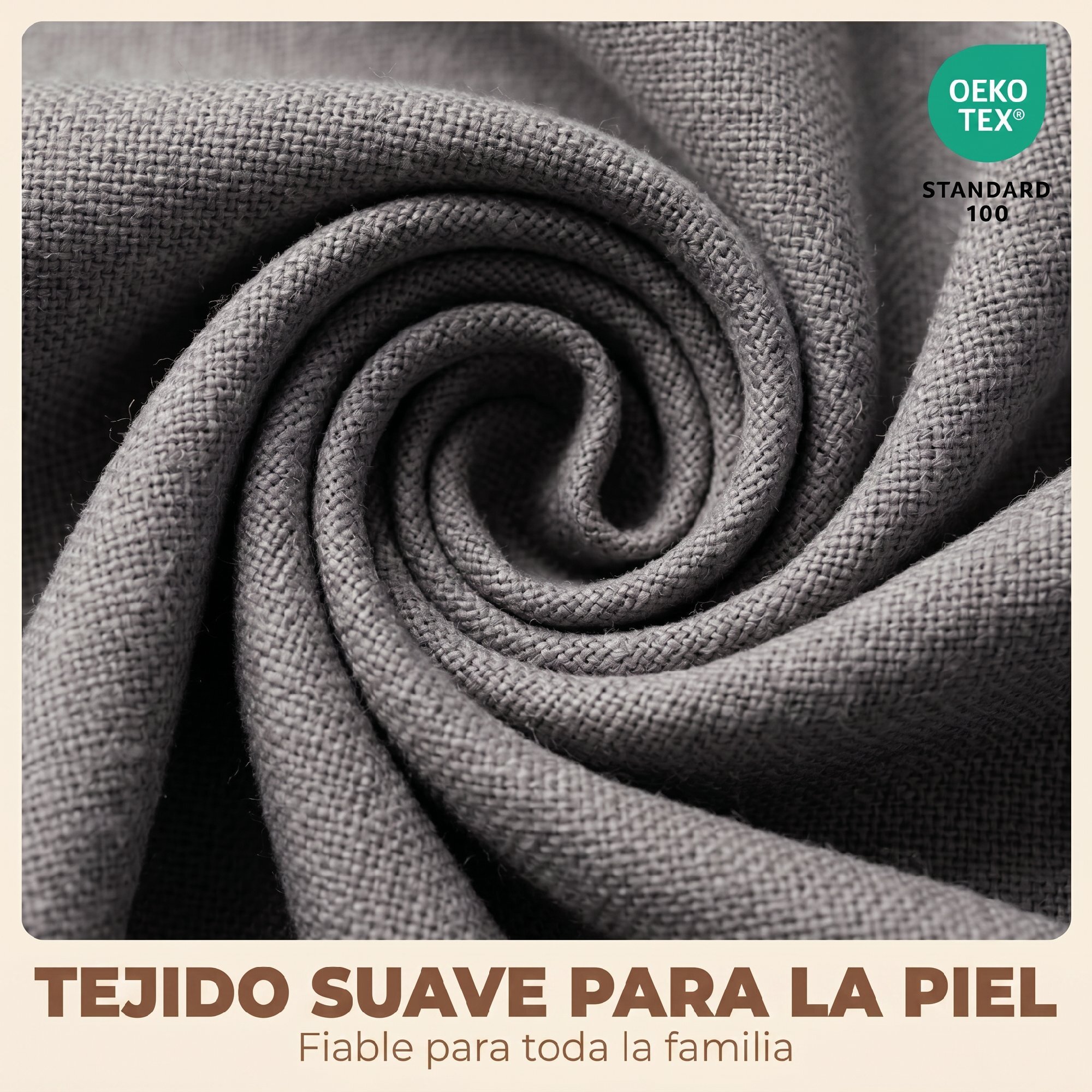 Pack de 2 Sillas de Comedor, Sillas de Cocina Nórdicas, Tapizadas de Lino, Respaldo Curvo, Asiento Acolchado, Patas de Madera, Gris Claro