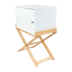Mobiletto Valerie in Legno e MDF Bianco e Naturale