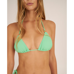 Top de bikini triángulo cortina en tejido piqué