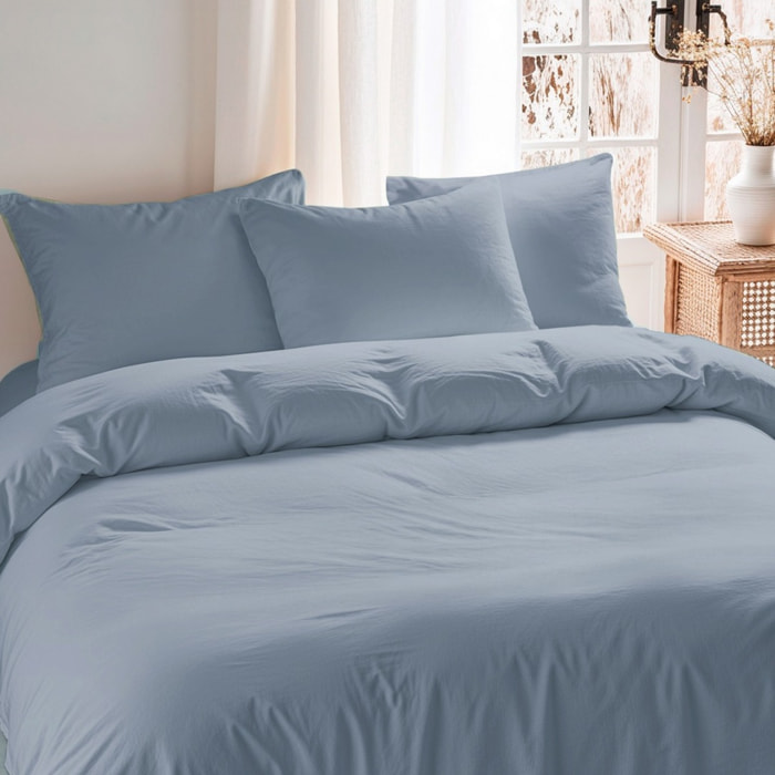 Taie d'oreiller bleue