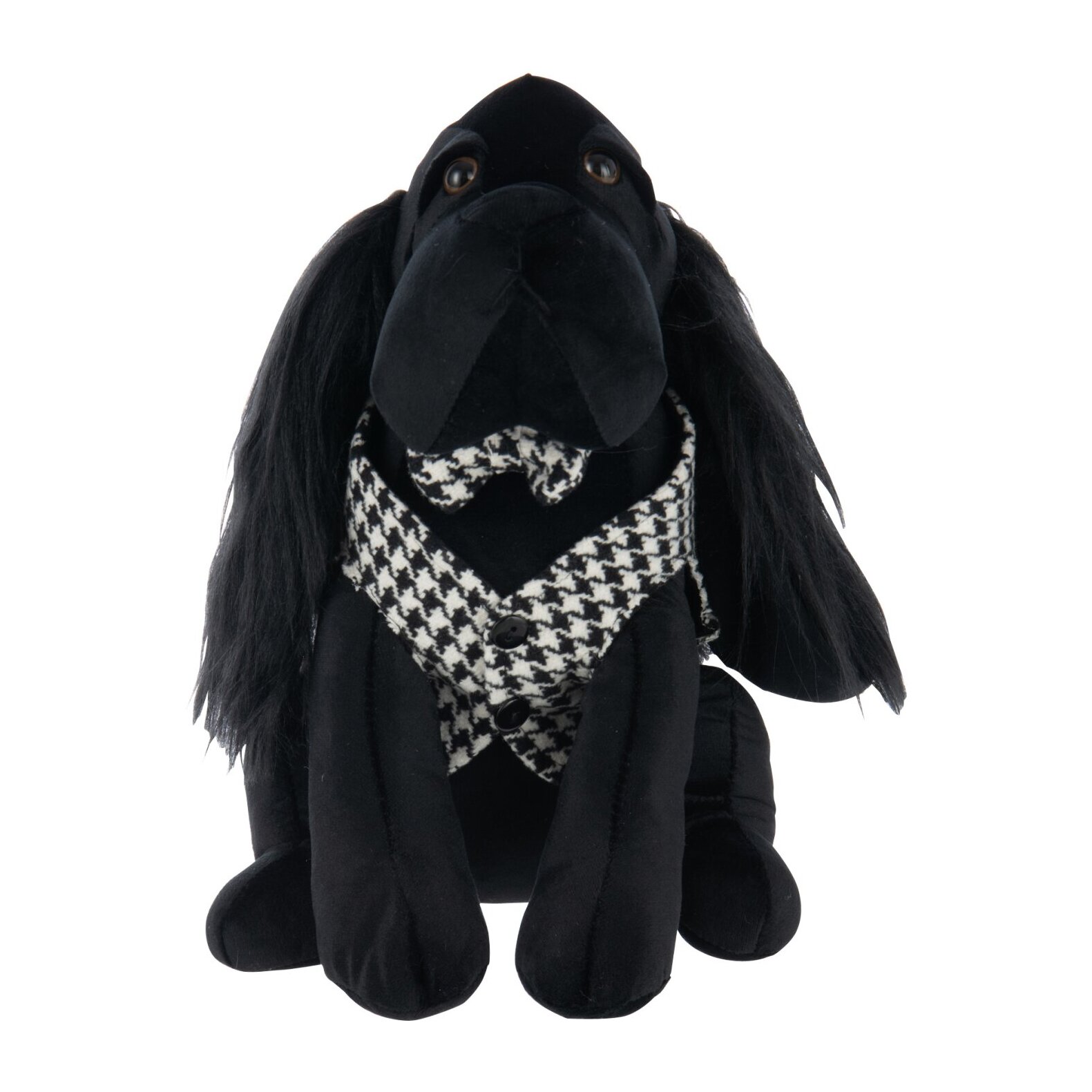 J-Line cale-porte Chien Pied-De-Poule - polyester - noir/blanc