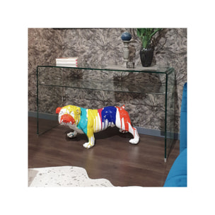 Console en verre 125 cm avec tablette - BENT