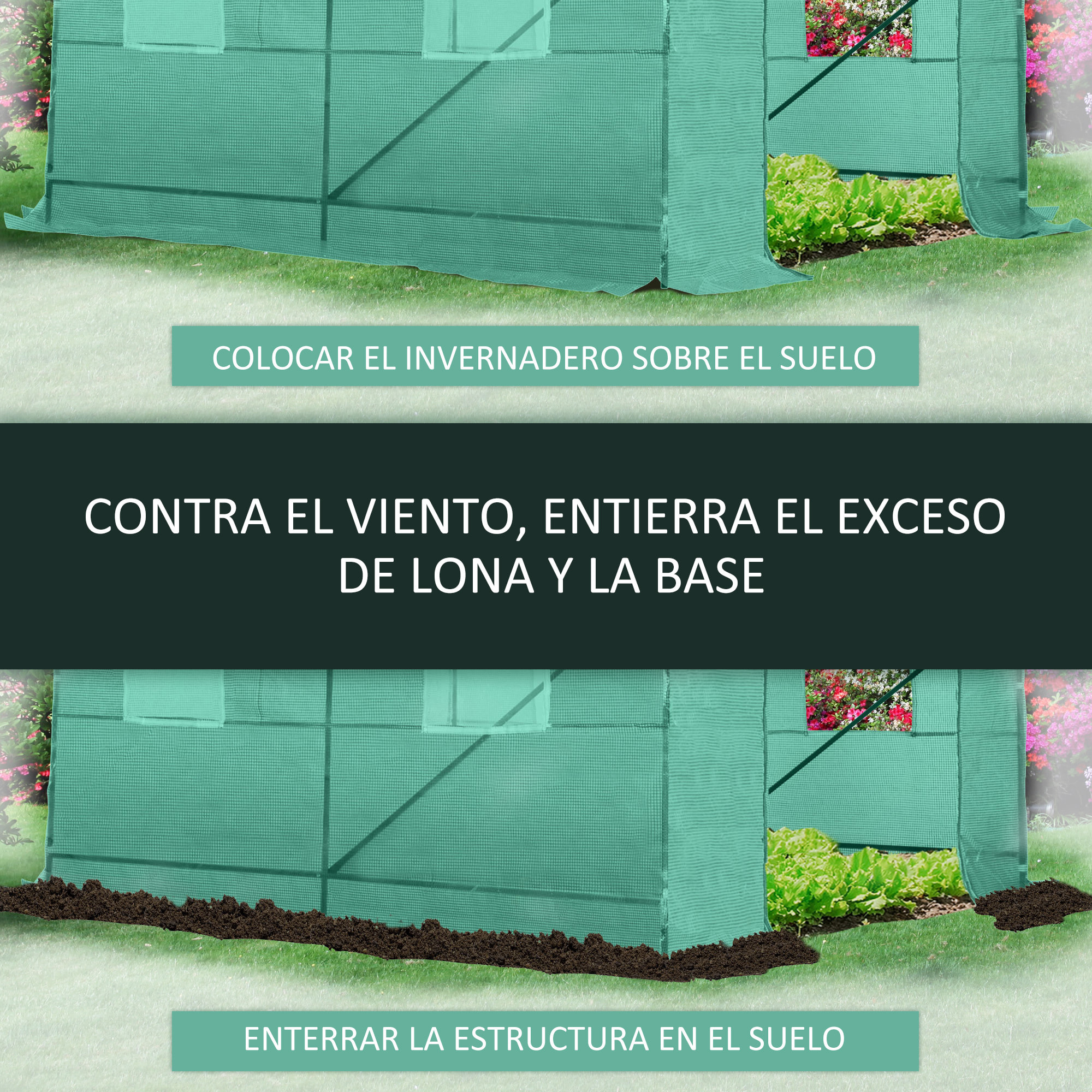 Invernadero para Cultivo de Acero Polietileno PE 2,5x2x2m