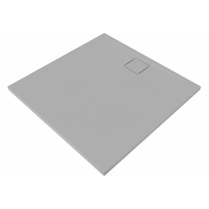 Vision Receveur de douche 90x90cm + Siphon Eslim90. Marbre coulé, gris (SATSVVI90QS-S)