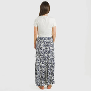 Falda midi viscosa bambula Aladero Azul
