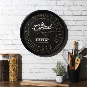 Horloge Bistrot Noir 50cm