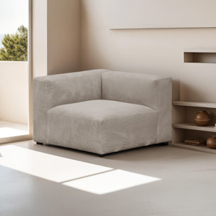 Chauffeuse d'angle à gauche modulable en velours côtelé - MODULO