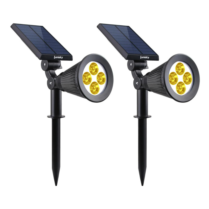 2 Spot solaire SPIKY Blanc chaud 200LM