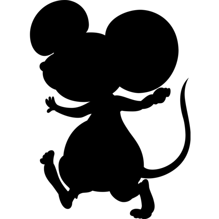 Sticker ardoise tableau noir - stickers muraux adhésif effaçable - SILHOUETTE SOURIS I